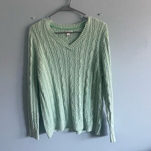 Croft & Barrow Green Cable Knit Sweater